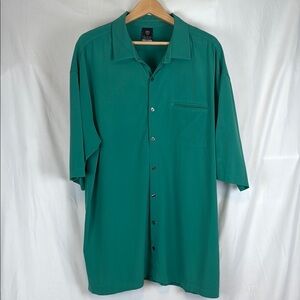 Men's Nike Golf Dri-Fit Green Casual Button Down Collared Shirt Size XL